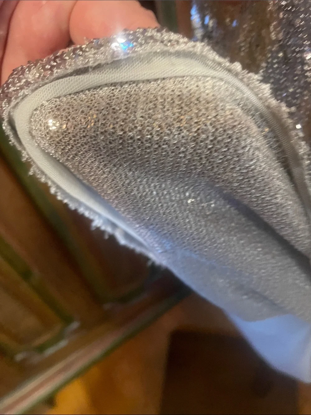 Free People Silver Sequin V-Neck Tank Top